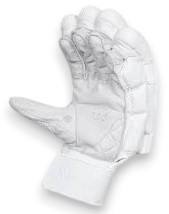 Guantes de cricket de cuero PU blancos de tamaño mediano de alta calidad Guantes de bateo de precio razonable con patrón liso para India - Product Image 2