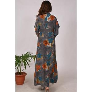 Vestido Largo de seda crepé floral bohemio, vestido de fiesta de diseñador, traje informal elegante para mujer - Product Image 5