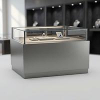 Vitrine éclairée en acier inoxydable sur mesure, durable et de haute qualité, pour boutique de détail, bijouterie, armoire de sol