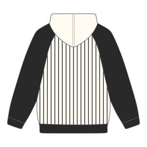 Sweat à capuche brodé Alpha APA Premium Neutre & Noir Manches raglan Design à rayures Vêtements de fraternité grecque Divine Nine 190X - Product Image 3