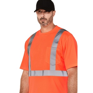 T-shirt de sécurité haute visibilité réfléchissant pour hommes, vêtements de travail de construction, respirant, séchage rapide, pour ouvriers du bâtiment et routiers, personnalisable - Product Image 5