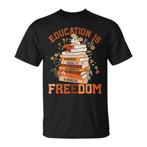 T-shirt « Liberté à travers l'éducation » pour l'histoire des enseignants noirs – Produit promotionnel pour le Mois de l'histoire des Noirs - Product Image 1