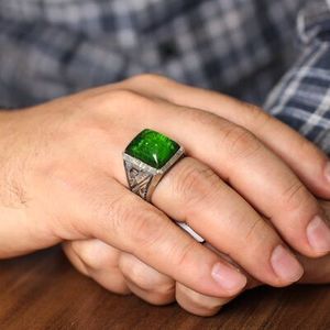 925 Sterling Silver Men's <b>Ring</b> with Rose Gold Plated Trendy Bezel Setting Oval Cut Pressed Amber Green Stone Perfect Gift - Product Image 1