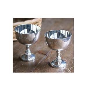 Juego de 2 tazas de helado de la más alta calidad, taza de helado de Color plateado de acero inoxidable para uso en fiestas de cumpleaños y bodas - Product Image 1