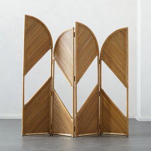 Separador de Ambientes de Madera Tallada con Diseño Geométrico, Elegante Biombo Plegable para Privacidad en Sala de Estar u Oficina - Product Image 6