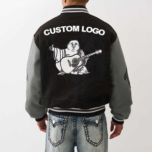 Veste de baseball varsity en laine/polyester à col montant, sur mesure, de haute qualité, pour la rue, par le fabricant OEM - Product Image 2