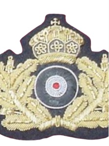 Custom Embroidered 100% <b>Wire</b> Uniform Accessories Imperial Hats <b>Wreath</b> With Crown Gold Badge - Product Image 4