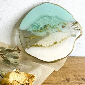 Sous-verre décoratif en résine époxy pour thé et café Taille et couleur personnalisées Sous-verre en résine époxy de qualité supérieure pour thé et café Tapis et tampons décoratifs - Product Image 3