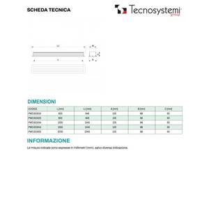 Difusor Lineal de Aluminio Tecnosystemi con Amortiguador y Deflectores Centrales de 2 Ranuras y Rejillas - Product Image 3