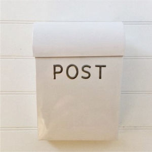 Hard Metal Tin Letter Box in Grey Galvanized Design Wall-Mounted for Garden Mailbox and <b>Parcel</b> Drop Storage - Product Image 6