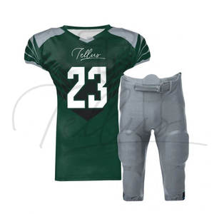 ชุดอเมริกันฟุตบอลสำหรับผู้ใหญ่ แขนสั้น ผ้าโพลีเอสเตอร์ 100% ปรับแต่งได้สำหรับทีม ชุดฝึกซ้อม ราคาโรงงาน MOQ ต่ำ - Product Image 4