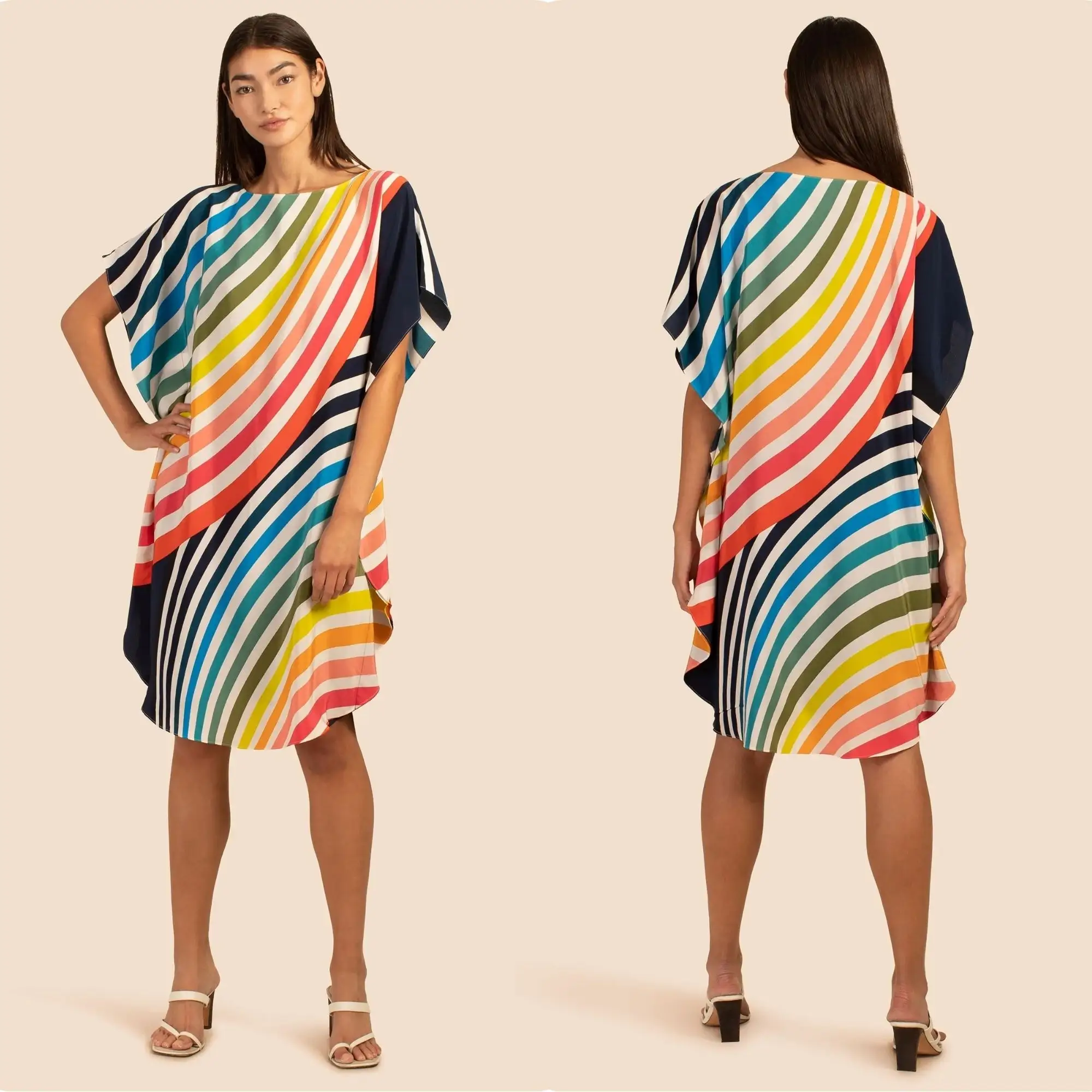 New Low Cost Circular Digital Printed Short Length Women Top Kaftan Dress (Customize Print Option Available)