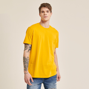 T-shirt personnalisé pour homme 100 % coton, coupe oversize à épaules tombantes, grammage lourd 200 GSM, délavage à la pierre, style formel, tissu tricoté - Product Image 1