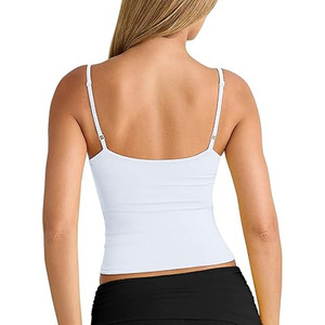 Débardeurs unis de haute qualité Logo personnalisé haut côtelé débardeur vêtements de sport sans manches entraînement Sexy femmes débardeurs - Product Image 2