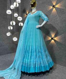 Nueva llegada pesado Faux Georgette vestido estampado digital con ropa de fiesta Dupatta para mujeres tienda precio al por mayor Ropa Étnica étnica - Product Image 2