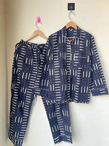Indian Handmade 100% Cotton Pajama <b>Set</b> Night Wear, Soft Cotton Night Suit-Pure Cotton <b>Pj's</b>, Striped Print Pajamas, Pajamas <b>Set</b> - Product Image 4