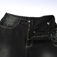 Jeans baggy en denim de haute qualité, sur mesure, pour hommes, style streetwear hip-hop ample.