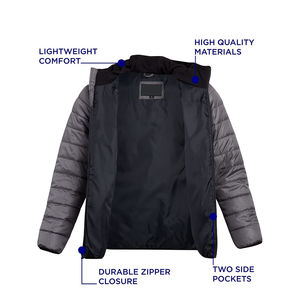 Chaqueta cortavientos acolchada impermeable para hombre, diseño personalizado de alta calidad con cuello levantado, Burbuja de buena calidad para invierno OEM - Product Image 4