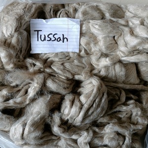 Tapas de fibra de seda de tussah natural hechas de los mejores tussah ideales para hilanderos y tejedores de Fibra de seda ideales para tienda supplu - Product Image 1