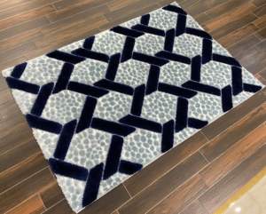 Tapis en polyester shaggy de qualité supérieure fabriqué par Gaziantep, tapis Adiva, tissage jacquard, poils longs, fabrication mécanique, rectangulaire - Product Image 5