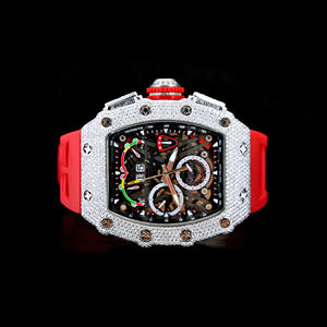 Montre de luxe de haute qualité en acier inoxydable, nouvelle, résistante à l'eau, avec cadran en saphir et diamants en moissanite de clarté VVS - Product Image 1