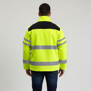 เสื้อแจ็คเก็ตทำงานฤดูหนาวแบบสั่งทำพิเศษ สะท้อนแสง กันน้ำ บุผ้าฝ้าย ได้มาตรฐาน ANSI Class 1 สำหรับผู้ชาย พร้อมโลโก้สั่งทำพิเศษ และไฟ LED - Product Image 6