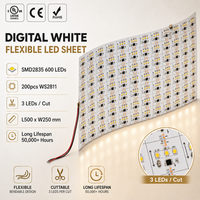 Feuille LED UL/ETL 24V SPI Monochrome Découpable, Panneau LED Flexible pour Éclairage de Fond en Onyx et Marbre
