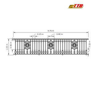 Rampe de balcon en fer forgé de haute qualité Design résidentiel moderne du Vietnam pour balustrades d'espace extérieur élégantes mains courantes - Product Image 6