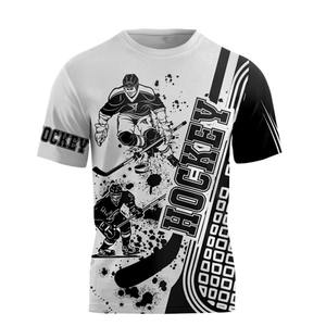 Camiseta Deportiva de Hockey sobre Hielo con Estampado 3D de Transferencia Térmica, Transpirable, 100% Poliéster, Personalizable con Nombre de Equipo, Unisex para Hombre - Product Image 4