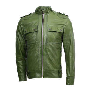 แจ็คเก็ตหนังแท้ปกตั้งสบายและทันสมัยสำหรับนักปั่นจักรยานและแฟชั่นในชีวิตประจำวันทนทานและยาวนาน - Product Image 1