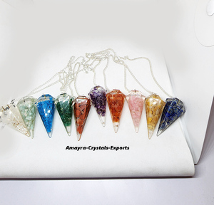 Péndulo de Radiestesia Orgone de Jade Verde y Ágata, Triangular Facetado, Hecho a Mano, Impermeable, el Más Vendido, Precio Encantador, Venta al por Mayor - Product Image 6
