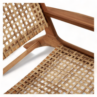 Cómodo Sofá de Jardín Moderno y Contemporáneo de Ratán y Madera de Teca para Uso en Hoteles y Parques, Indonesia
