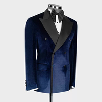 Costumes d'affaires italiens de haute qualité pour hommes coupe régulière revers à double boutonnage à la mode deux pièces grande taille
