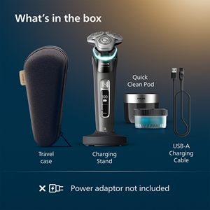 Afeitadora Eléctrica Negra para Uso en Seco/Húmedo con Sistema LiftCut, Cuchillas Dobles, Resistente al Agua IPX7, Lavable, con Cuchillas Giratorias Dobles y Base de Limpieza - Product Image 3