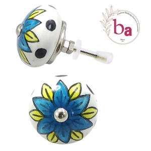 Quincaillerie en nickel de qualité d'exportation CK 637 peintures florales boutons en céramique pour commode armoire et cuisine tiroir armoire poignée tire - Product Image 1