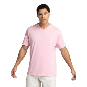 เสื้อยืดคอวีเข้ารูปสำหรับผู้ชายเสื้อยืดสีพื้นลำลองของผู้ชายเสื้อคอวีเข้ารูปแบบออกแบบได้ตามต้องการคุณภาพสูง - Product Image 5