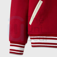 Nouvelle veste universitaire de baseball rouge style urbain pour hommes et femmes, coupe droite, pour l'hiver, 100% coton, écologique, haute qualité