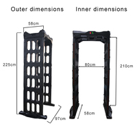 Détecteur de métaux portable à passage direct, 3 zones, haute sensibilité, portique de sécurité