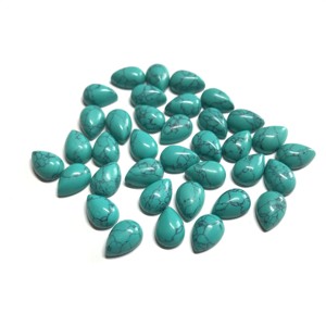 Turquesa sintética 7x10mm cabujón calibrado en forma de pera piedras preciosas sueltas de grado AAA piedra certificada IGI precio al por mayor - Product Image 4
