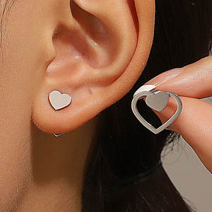 ต่างหูทรงสี่เหลี่ยมเรขาคณิตสไตล์มินิมอลย้อนยุค ดีไซน์สามเหลี่ยมถอดออกได้ ผลิตจากโลหะผสมสังกะสีที่ทนทาน - Product Image 1