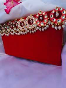 Rajasthani Meenakari Kundan pendiente para dama de honor Favor regalo para novia Jaipuri Jhumke oreja pendientes de alambre para niña - Product Image 2