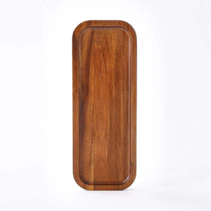 Produits en bambou Plateau de service rectangulaire en bois de noyer naturel Plateau à fruits pour hôtel et maison avec inventaire Vaisselle en bois - Product Image 5