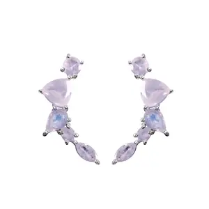 Dainty 925 Sterling Silver Rainbow Moonstone Earrings With Best Wholesale Prices