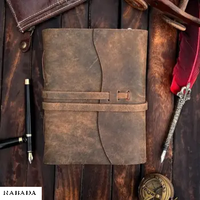 Carnet en cuir vintage, style livres anciens, Grimoire, papier à bords festonnés marron/noir/gris, livre de scrapbooking, Shadow Book, antique, 7x5 pouces, RADABA