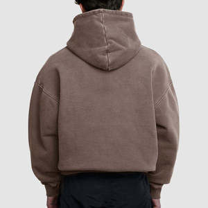 Service personnalisé OEM ODM Boxy Logo personnalisé Streetwear Sweat à capuche surdimensionné d'hiver à imprimé bouffant pour hommes - Product Image 2