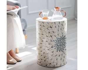 Modern Round Side End <b>Table</b> <b>Stool</b> with Bone Inlay for Living Room Bedroom Outdoor Use Made in India S R EXPORTS Wholesale Price - Product Image 2