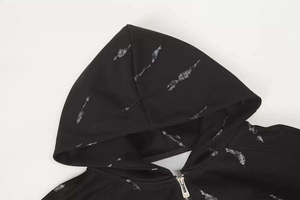 เสื้อมีฮู้ดซิปมีฮู้ดผ้าคอตตอนขนแกะสีพื้นปล่อยปล่อยดีไซน์เนอร์ออกแบบได้100% - Product Image 3