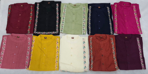 Blusas Cortas Elegantes de Rayón con Bordado Chikankari, Moda para Chicas de Oficina y Universidad, Largo hasta la Rodilla - Product Image 3