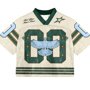 Camiseta Deportiva de Malla de Fútbol Americano Transpirable de Alta Calidad con Transferencia de Calor Personalizada, Manga Corta, Antibacteriana y de Secado Rápido - Product Image 3