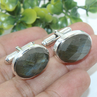 Boutons de manchette en argent sterling 925 à facettes Labradorite pierres précieuses chemises d'affaires bijoux cadeau pour hommes et femmes pour les fêtes de mariage